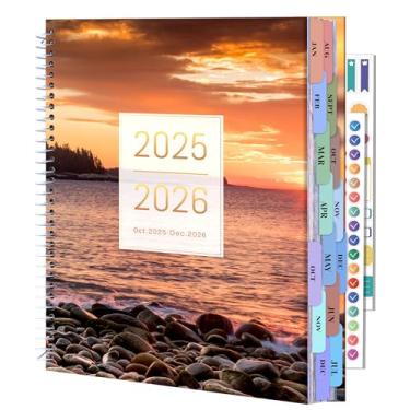 Imagem de CAGIE Agenda 2026 de outubro de 2025 a dezembro de 2026 a cada hora, dia a dia, 2025-2026, agendas mensais semanais para mulheres, agenda de 25 a 26 dias com adesivos, 20 x 27 cm