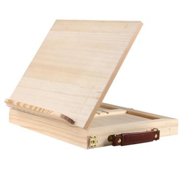 Imagem de Vaveren Cavalete de mesa para desenho, mesa de desenho de madeira para iniciantes, estudantes de arte, receita de desenho, desenho, pintura, cavalete, caixa