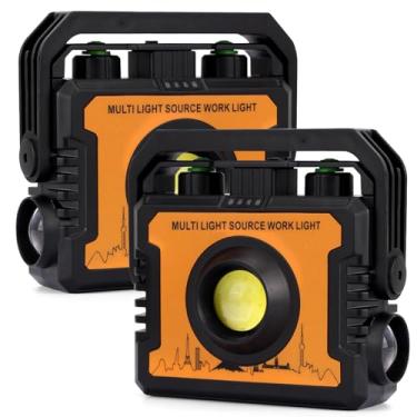 Imagem de Luz de trabalho, luz magnética recarregável de LED com 7 modos e rotação de 270°, à prova d'água de 1500 lm, luz portátil COB com gancho para reparo de carro de emergência, churrasqueira, trabalho ao