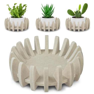 Imagem de BXI Suporte interno para plantas de feltro – cabe em vaso de até 12 cm, suporte criativo de flores faça você mesmo, suporte de pires de canto absorvente de água para decoração de sala de estar e