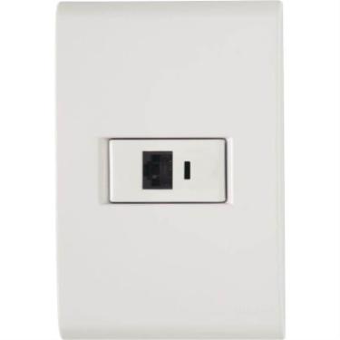 Imagem de Conjunto Liz Branco 4x2 com 1 Tomada RJ45 CAT:6 - 57170022 - TRAMONTINA