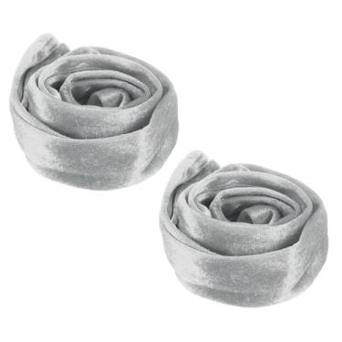 Imagem de PATIKIL Capa de corrente de lustre de 60 cm, 2 peças de tecido de veludo, capa decorativa de cordão para fios de lustre, cabo giratório, estilo gancho e laço, cinza