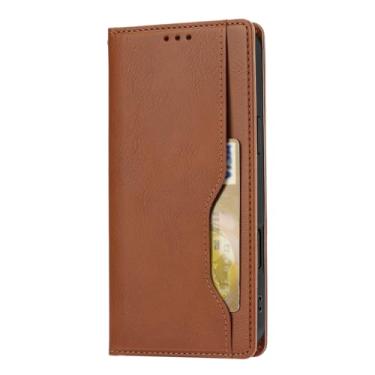 Imagem de LYJSMGZ Capa carteira flip para Iphone17pro Max/17/17Pro/17Air, com 3-4 compartimentos para cartão com suporte oculto fecho magnético capa de telefone à prova de choque, latão, 17Air