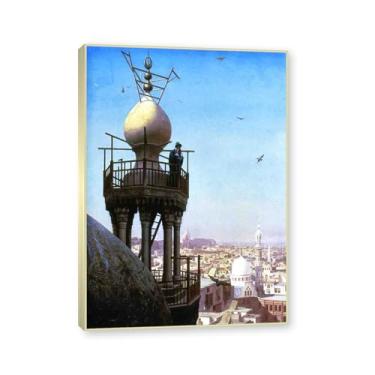 Imagem de NHLDZYH Moldura champanhe. Imagem natureza em tela, (almofada chamando) de Jean Leon Gerome, reprodução de quadros, quadro de arte de parede de tela para casa. 50x70cm