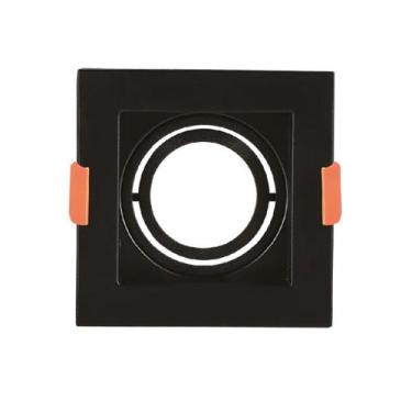 Imagem de Spot de Embutir Quadrado Preto MR16 Dicroica GU10 Direcionável Recuado