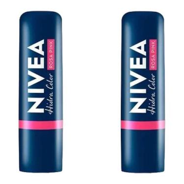 Imagem de KIT 2 Hidratante Labial Hidra Color Rosa Pink Nivea 4,8g, Rosa
