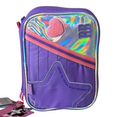 Imagem de Estojo Rebecca bonbon Holografico Rb BOX Grande Quadrado, Roxo