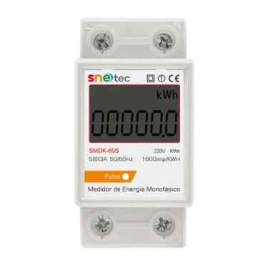 Imagem de Medidor De Consumo Energia KWh Digital 60A Snetec SMDK-60S, 220V S/ IL
