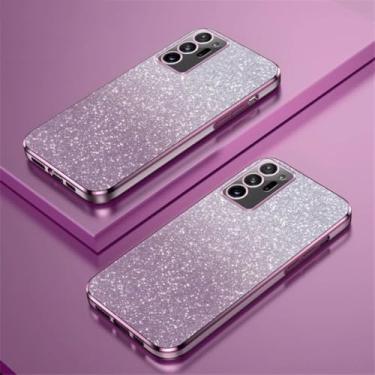 Imagem de Capa protetora de silicone com gradiente de luxo e glitter para Samsung Galaxy Note 10 20 S10 S20 Plus S21 Fe S22 S23 S24 Ultra (para Samsung Note 20 Ultra/rosa)