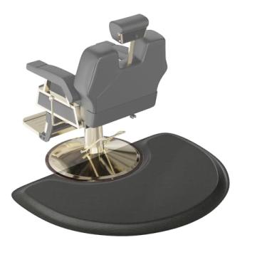 Imagem de OmySalon Tapete de salão de beleza de 0,9 m x 1,2 m x 1,2 cm de espessura para cabeleireiro, antifadiga, tapete de barbeiro com base redonda, tapete de cabeleireiro mate para cabeleireiro, spa de