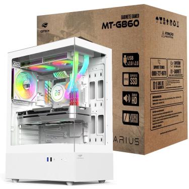 Imagem de Gabinete Gamer C3Tech Aquário MT-G860WH, Mid Tower, Vidro Temperado, Compatível Water Cooler, S/ Fonte, Branco-Aquarius