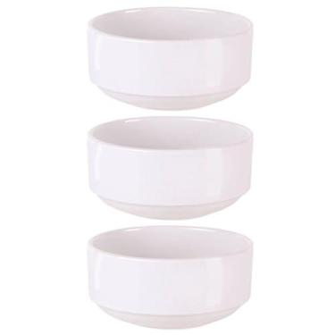 Imagem de Kit 3 Tigelas Pequenas Cumbuca Porcelana Empilhável Frutas Sobremesa Tramontina Paola