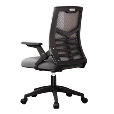 Imagem de hezhuhe2258 Cadeira de escritório executiva cadeira giratória para jogos cadeira de mesa de malha com encosto alto, apoio de braço ajustável, almofada de assento de espuma macia e suporte lombar