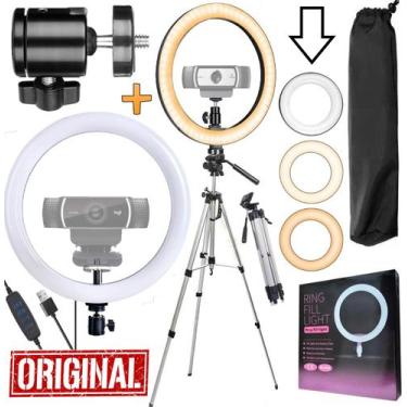 Imagem de Ring Light Profissional Iluminador Anel Led Luz Tripé Grande + Suporte