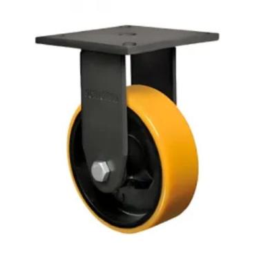 Imagem de Rodizio carga pesada industrial fixo 8X2 roda de Ferro PU rol. 900 kg 