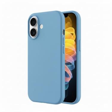 Imagem de Capa Case Premium Compatível iPhone 17 Silicone Macio Interior Veludo Proteção De Câmera Anti Impacto Reforçada Aveludada (AZUL PISCINA)