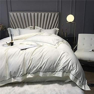 Imagem de ZDJZMGZ Jogo de cama com 4 peças, conjunto de edredom para todas as estações, conjunto de capa de edredom super king size 140 algodão de fibra longa não é fácil de enrolar e não é fácil de deformar (D