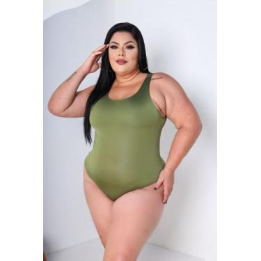 Imagem de Body Plus Size Básico Regata Fluity com Fecho - luh may, Verde, G1