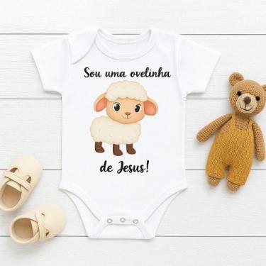 Imagem de Body Personalizado Bebê Sou Uma Ovelhinha de Jesus - Baby da Moda