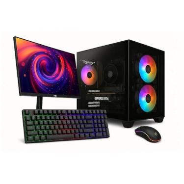 Imagem de PC Gamer Completo Skill Apex Series, AMD Ryzen 5 5500, Geforce RTX 3050, 16GB DDR4, SSD 512GB M.2, Monitor LED 24" 180Hz, Preto SAS020