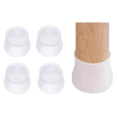 Imagem de 24/20/16/12 Protetor Silicone Pé de Mesa e Cadeira Proteger o piso(12,Branca)