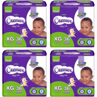 Imagem de Kit com 4 - Fralda Cremer Mega XG com 36 Unidades Magic Care