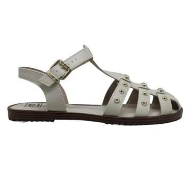 Imagem de Sandalia Feminina Moleca Rasteira Classica Fechada 5555.202, 37, Off w