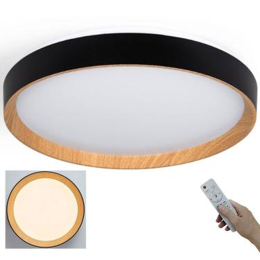 Imagem de Luminaria Plafon 3 Tons LED Moderno Controle Remoto Quarto Sala Recepçao Trabalho Residencial Comercial Iluminaçao