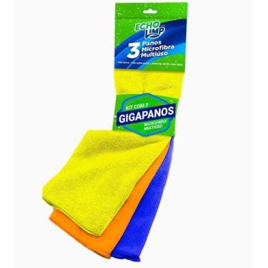 Imagem de Pano multiuso em microfibra para limpeza 60 x 90 cm 3 peças - NVA 490 