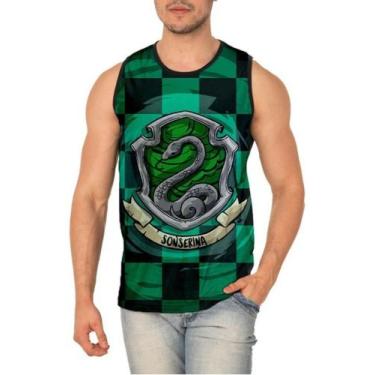 Imagem de Camiseta Regata Harry Potter Sonserina Ref:110 - smoke, Preto, GG