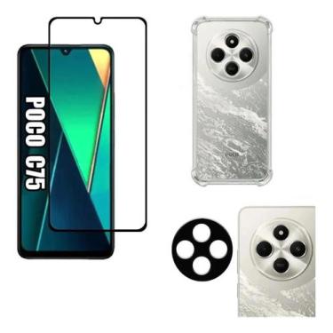 Imagem de Kit Para Xiaomi Poco C75 Película De Vidro 3d, Capa e Película Câmera 