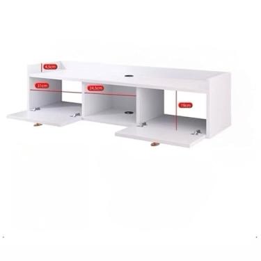 Imagem de RACK BANCADA COM PORTAS 0,90 VEGAS 1.10 COPA TVs 42Polegas Sala Quarto 90 * 27 * 51cm(Vegas 0,90 Branco)