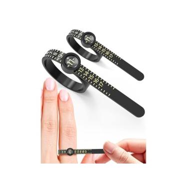 Imagem de Ferramenta de medição de tamanho de anel com lupa, medidor de anel de plástico e RingSizer, leitura clara e intuitiva 1-17