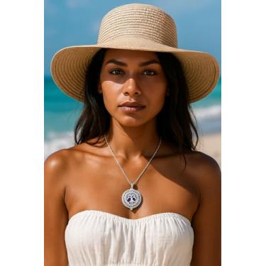 Imagem de Colar C/Pingente Árvore da Vida Difusor de Aromas e Oleo Essenciais, Gargantilha Vintage Cor Prata com Medalhão Aromático Estilo Vintage, Aromaterapia