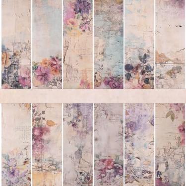 Imagem de 24 peças de papel para scrapbook, 15 x 15 cm, papel vintage rosa para scrapbook, parede, padrão vintage, cartolina romântica para decoração de artesanato de scrapbook faça você mesmo