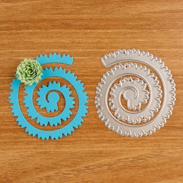 Imagem de Matrizes de corte de metal floral espiral 3D para fazer cartões, faça você mesmo, álbum de recortes, dia dos namorados, dia das mães, decoração de cartões, estêncil, moldes de molde de perfuração
