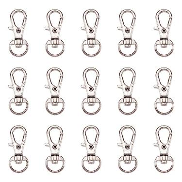 Imagem de 20 peças de gancho giratório de ferro 14 x 32 mm fecho de garra de lagosta giratório conector de clipe para chaveiro DIY cordão de joias ornamento