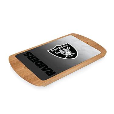 Imagem de PICNIC TIME Bandeja para servir topo de vidro NFL Las Vegas Raiders (Parawood)