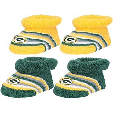 Imagem de For Bare Feet Conjunto de 2 botas listradas para bebês Green Bay Packers