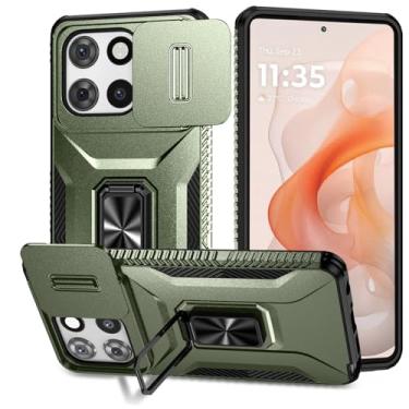 Imagem de Capa para Moto G Stylus 2025, com capa de lente de câmera deslizante, protetor de tela HD, suporte giratório de 360°, capa protetora à prova de choque de grau militar AYMECL para Motorola G Stylus 5G