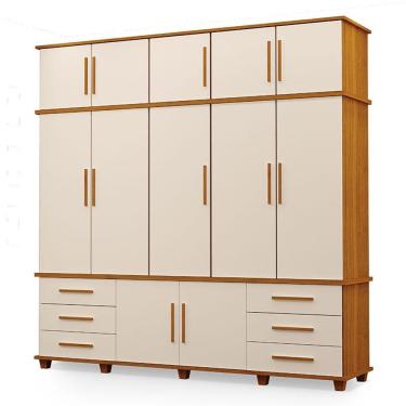 Imagem de Guarda Roupa Casal Londres 5 Portas Freijó Off White - Luapa Móveis
