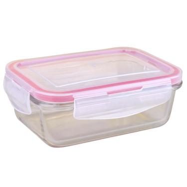 Imagem de Pote Retangular de Vidro 570ml com Tampa Hermética Cazza