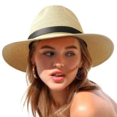 Imagem de Chapéu Fedora FIBRA Sintética BEGE com Aba Flexível Unissex Linha Luxo