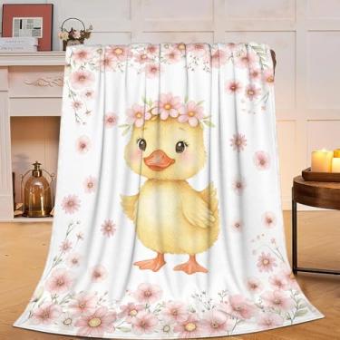 Imagem de Cobertor de pato fofo cobertor de flor de pato macio aconchegante lã felpuda coisas quentes roupa de cama berçário cobertores de bebê presentes para meninos meninas crianças adultos homens mulheres 40