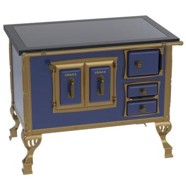 Imagem de Fogão a Lenha N 2 Colonial Premium Azul Saida Direita