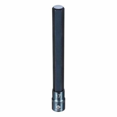 Imagem de HARFINGTON Soquete hexagonal de impacto de 1/5.1 cm H17 (17 mm) Metric 20.3 cm Comprimento S2 Aço Soquetes de 6 pontos para adaptador de furadeira elétrica, azul