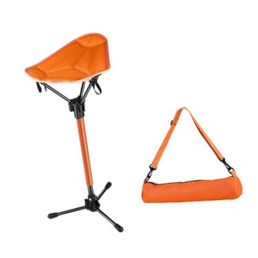 Imagem de predolo Banqueta Dobrável para Camping, Cadeira Dobrável Acolchoada em Liga de Alumínio, Apoio para Os Pés Multifuncional, Portátil para Uso Externo, Gramado, laranja