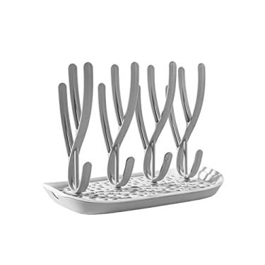 Imagem de PandaEar Escorredor de mamadeira| Copos de mamadeira para bebês e acessórios com bandeja de escorredor (cinza)