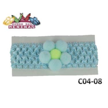 Imagem de 1 Faixa De Crochê /tricô Para Bebê mod 04 - mun, azul bebê
