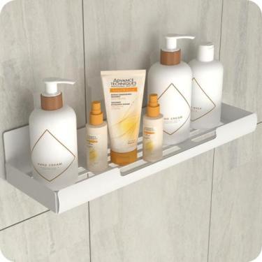 Imagem de Porta Shampoo Com Adesivo Suporte Banheiro Branco ELG - HomeFull